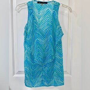 Rose & Olive Teal and Lime Chevron Top